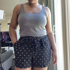 Polka Dot Tie Waist Shorts. SIZE 14. LOFT